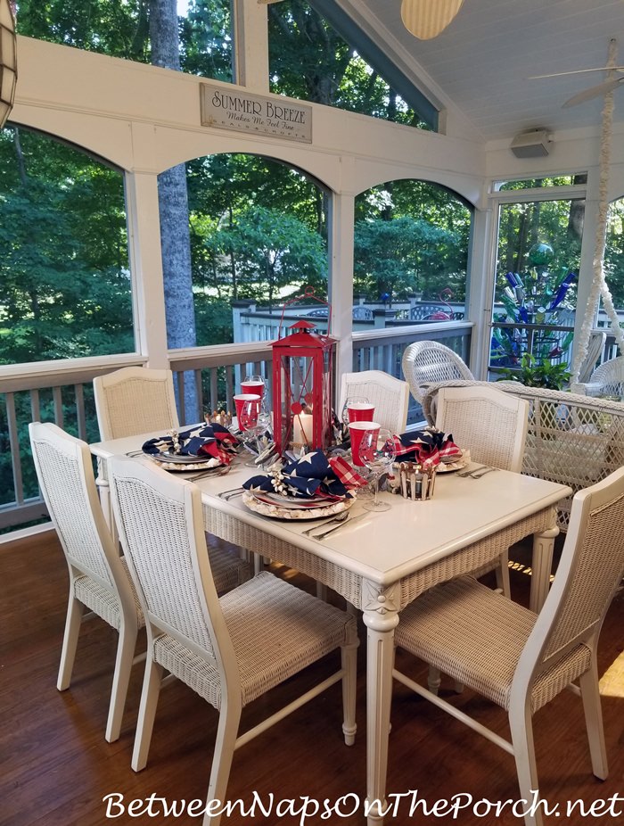 Patriotic Table with a Beach-Nautical Theme