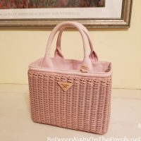 Prada Wicker Bag, Pink