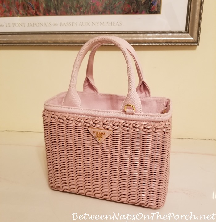 prada white wicker bag