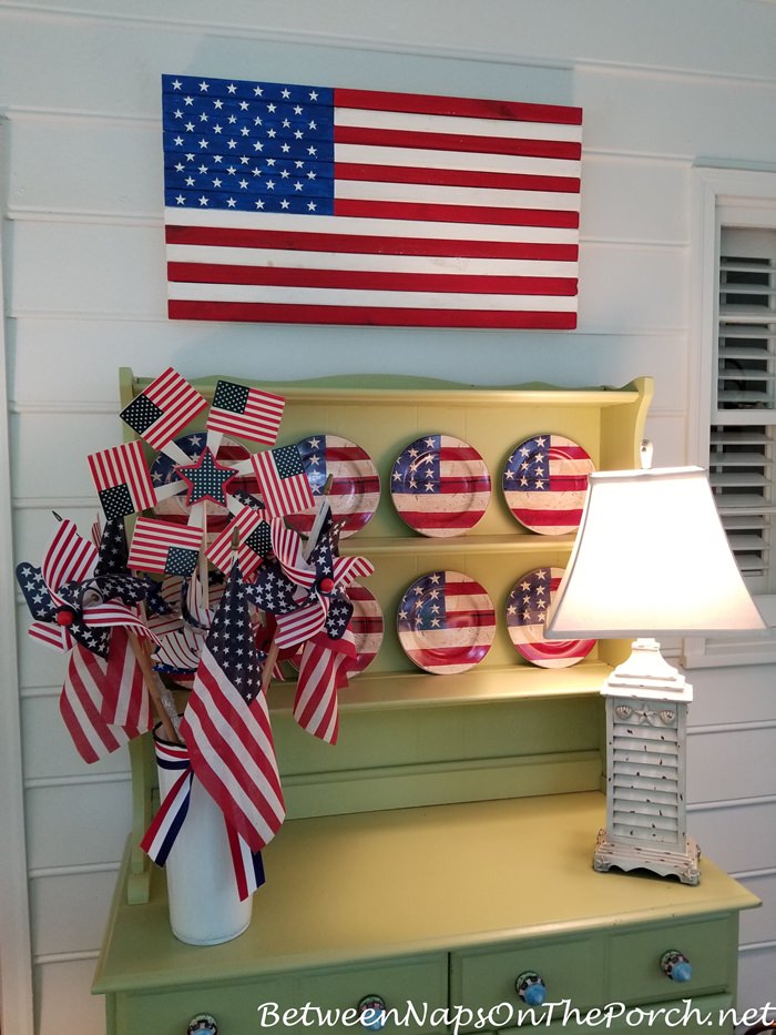 Screened Porch, Patriotic Decor, DIY Wood Flag