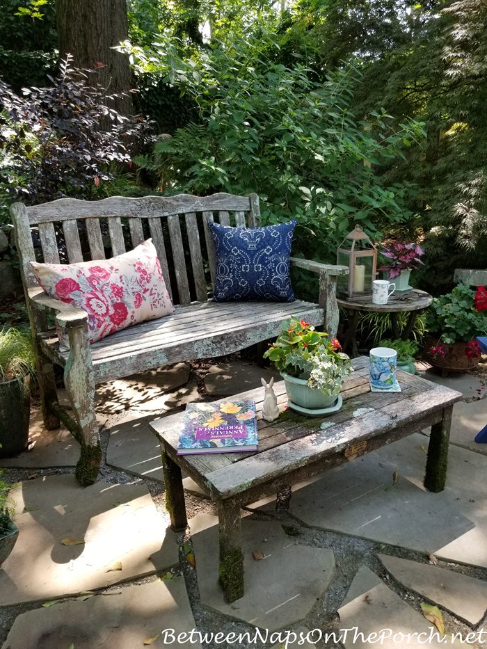 Cozy bench in the garden