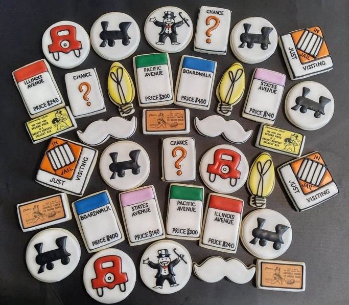 Monopoly Board Game Cookies