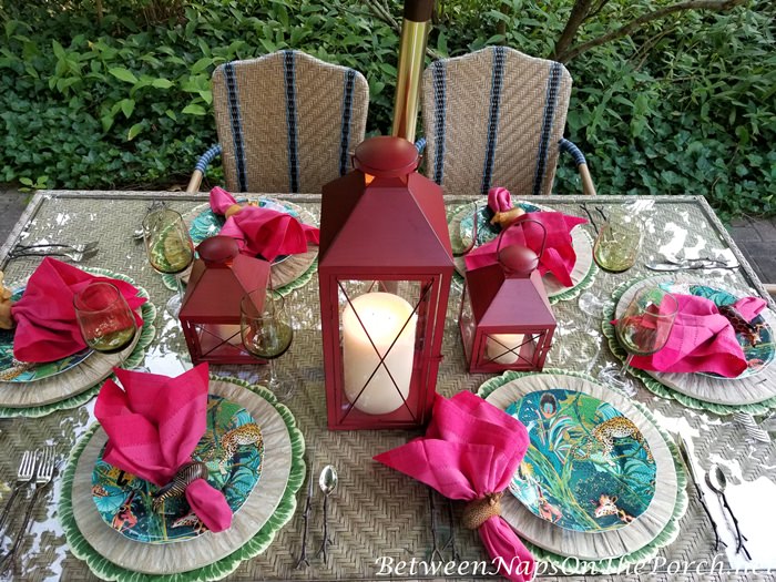 Outdoor Dining Safari Jungle Table Setting