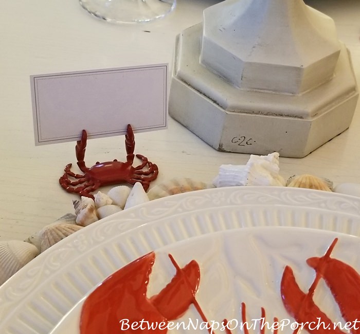 Crab Placecard Holders for Beach Themed Table