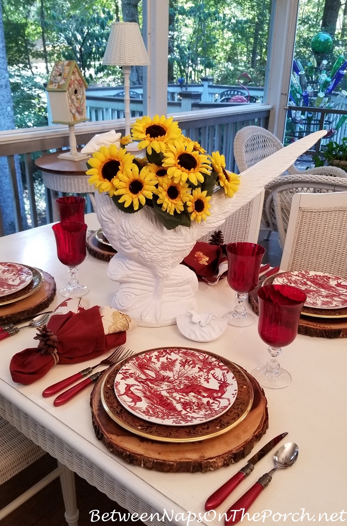 Sunflowers in White Pheasant Vase