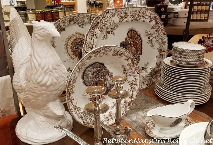 Thanksigving Dinnerware, Turkey Motif, Large Ceramic Pheasant