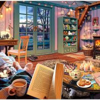 Cozy Puzzle for Winter, Book Lovers