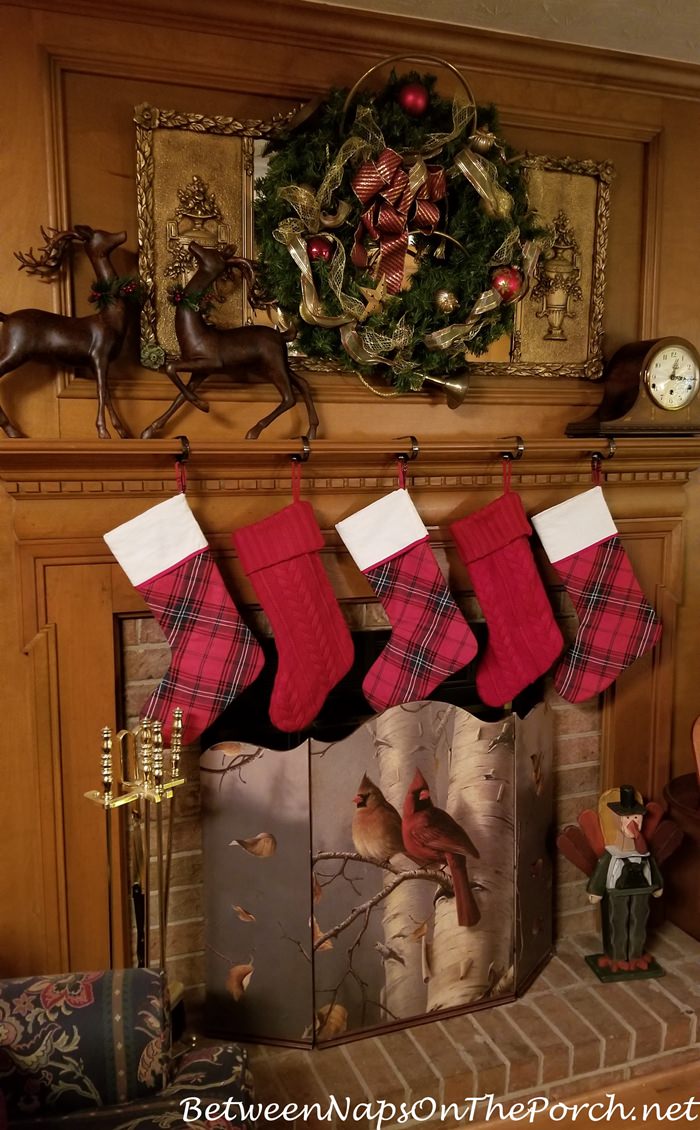What's the best way to hang stockings from mantel