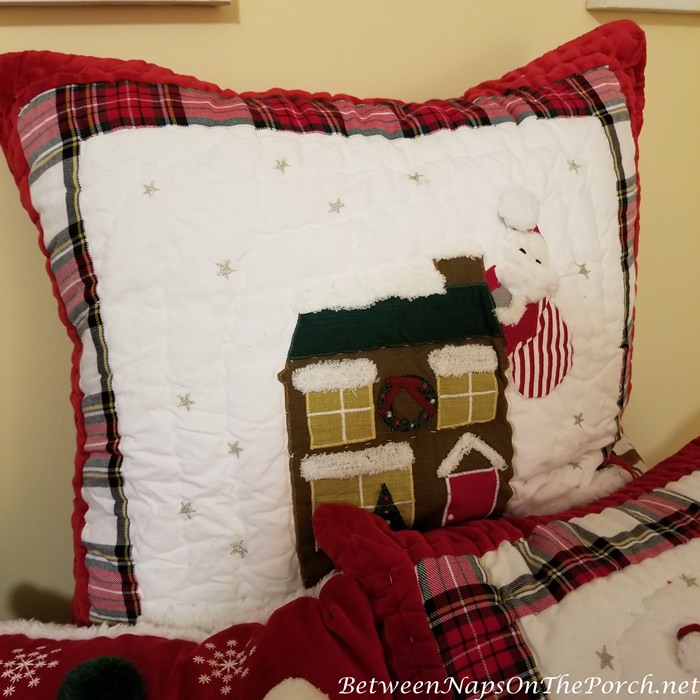 Christmas Pillow Shams, Santa Down the Chimney