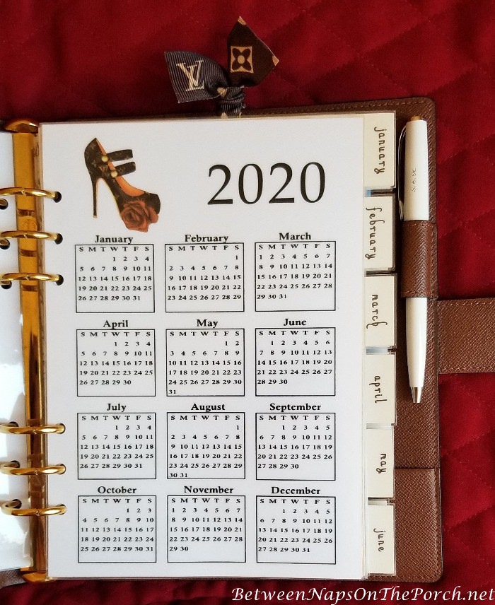 2020 Calendar for Agenda