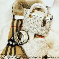 Dior Lady Dior Studded Supple Leather Handbag