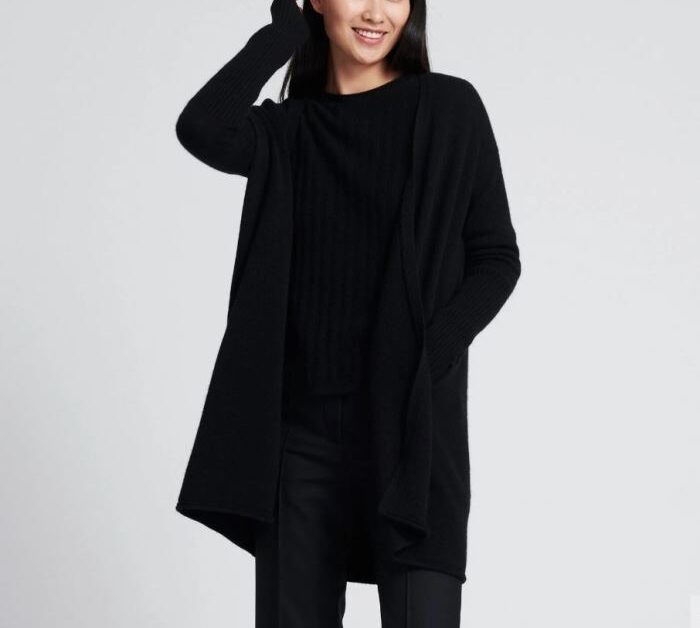 Long Black Cashmere Sweater on sale