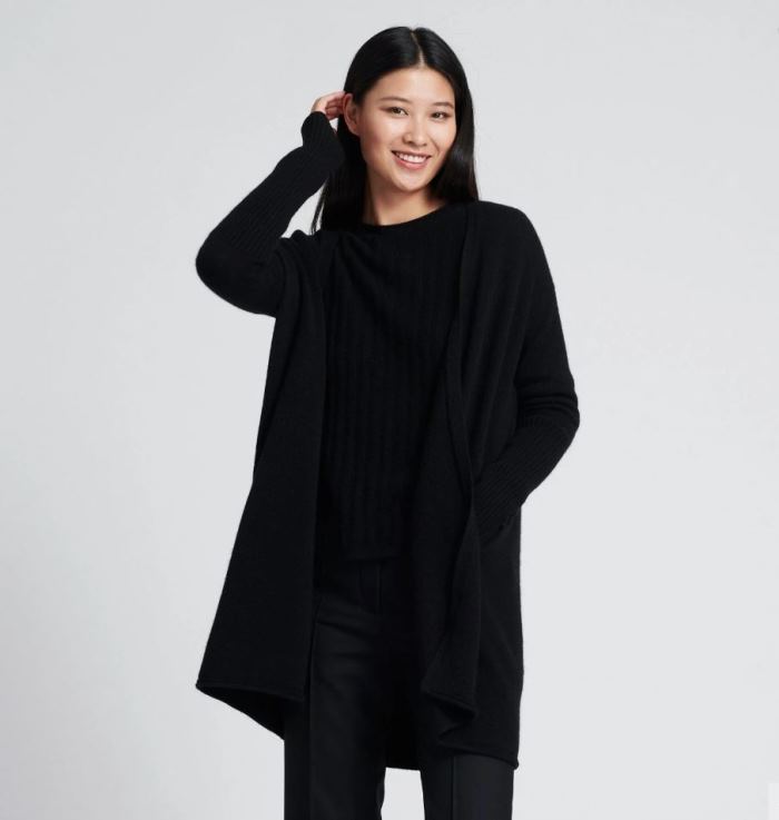 Long Black Cashmere Sweater on sale