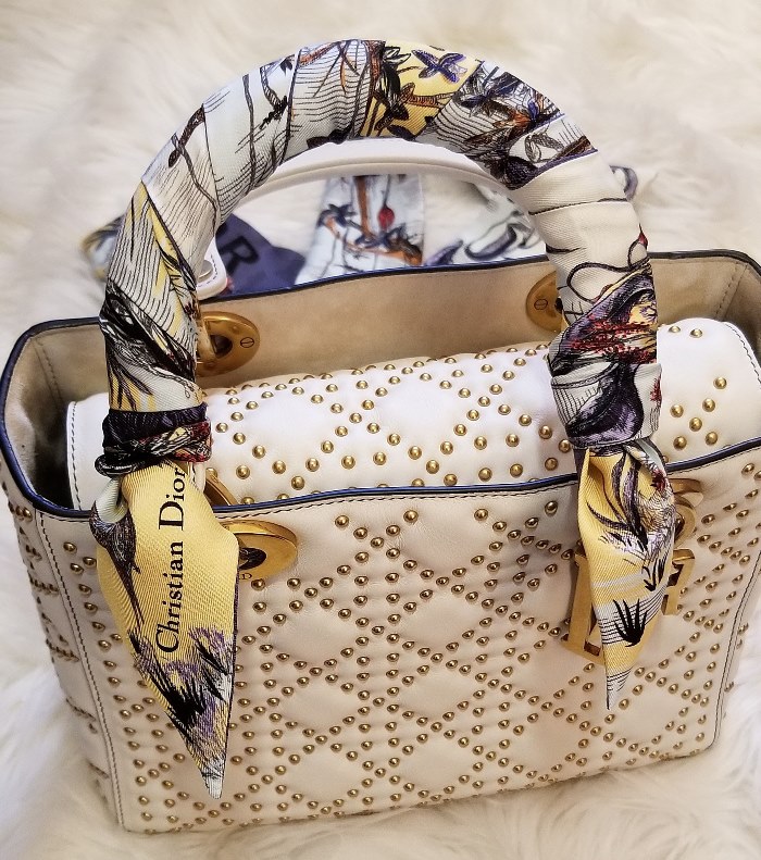 christian dior bag with scarf