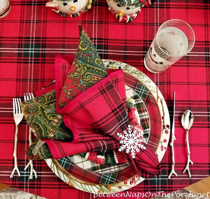 Tartan Table Setting, Twig Flatware