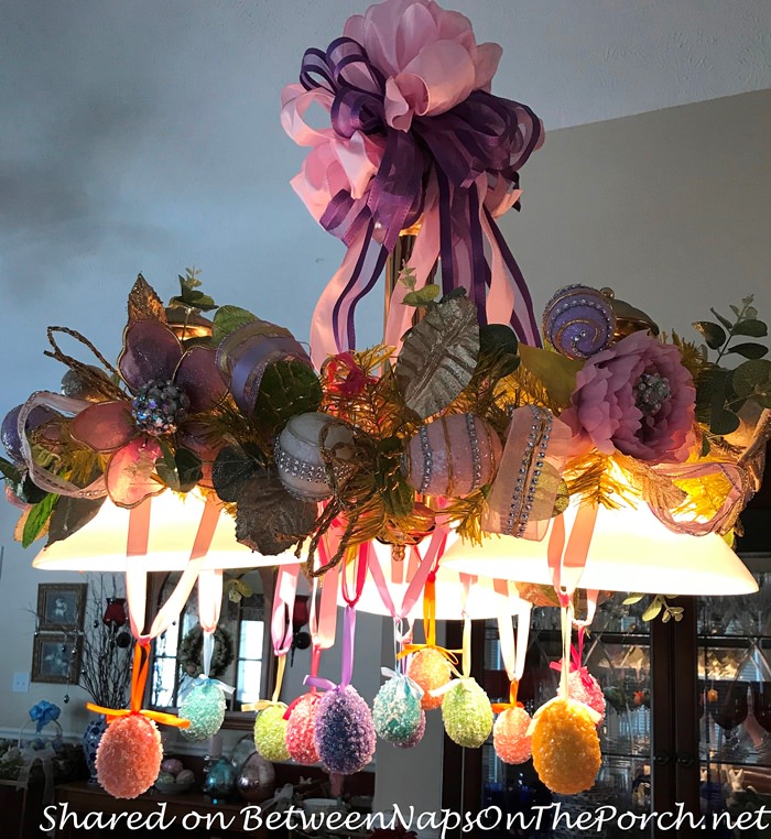 Chandelier Decorated for Easter