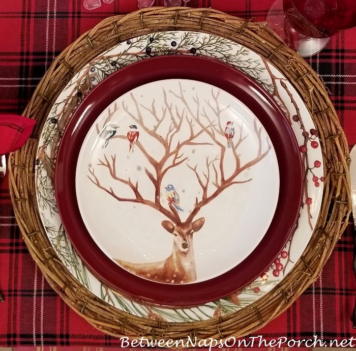 Deer Plate in Valentine's Day Table