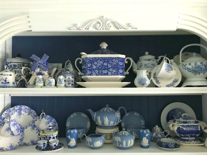 Blue and hotsell white dishes