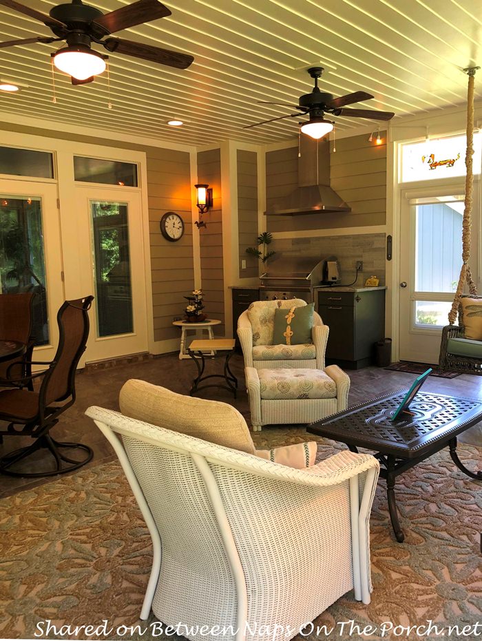 Screened Porch Addition, Wicker Furniture