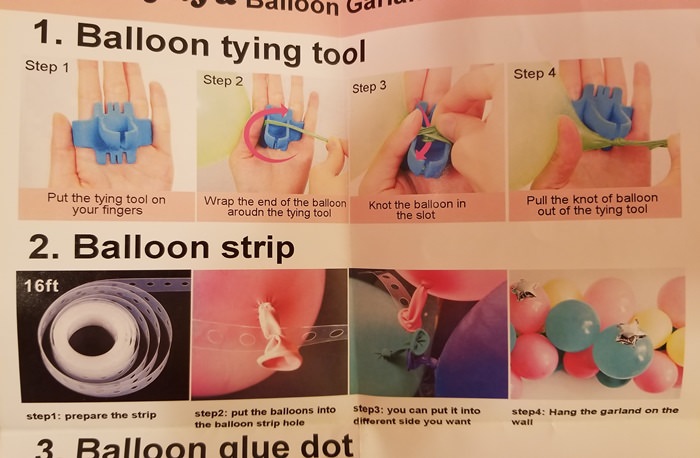 Directions for using a Balloon Tying Tool