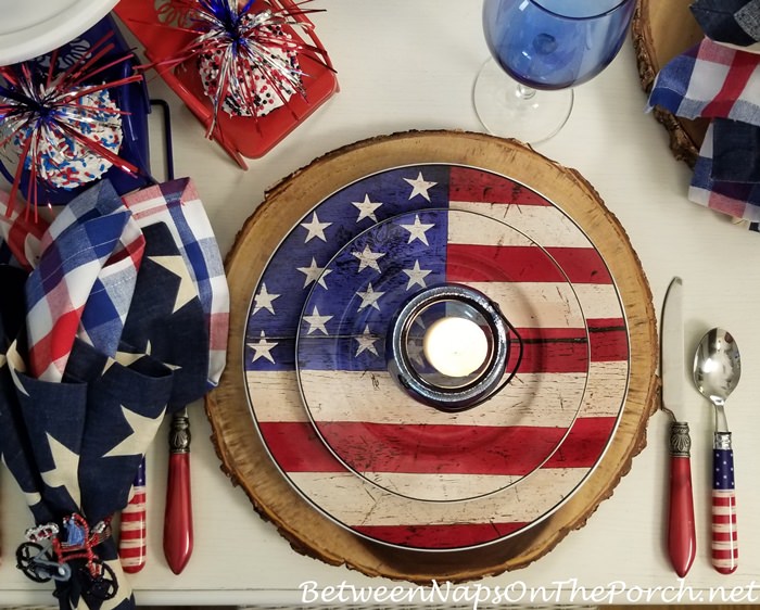 Flag Dishes, Patriotic Table Setting