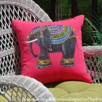 Hand-Painted Pillow for Outdoor Space