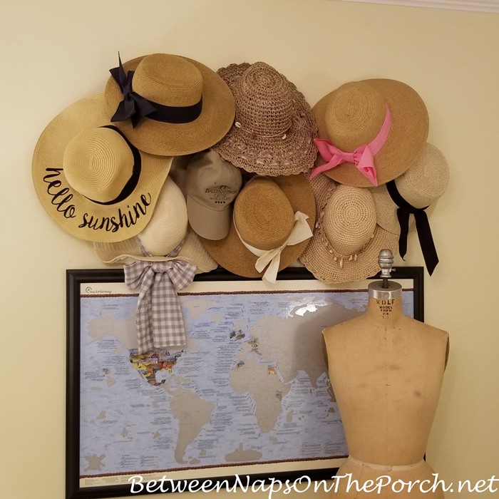 Summer Hat Storage, Decorating with Hats