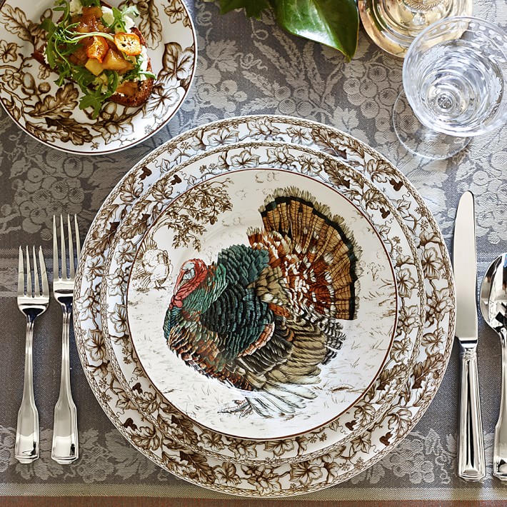 Turkey Dinnerware for Thanksgiving, Plymouth