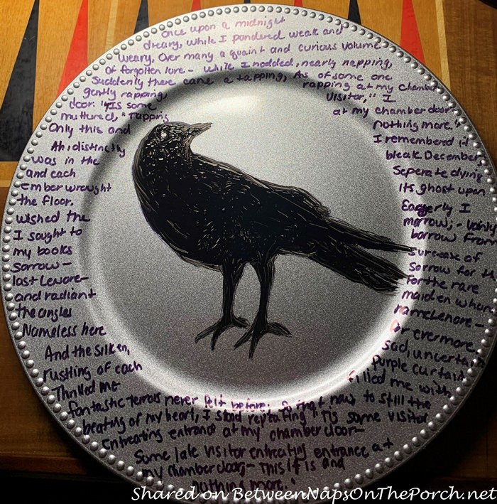 Edgar Allan Poe Halloween Chargers, Halloween Craft