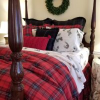 Fall Autumn Bed with Tartan and Flannel