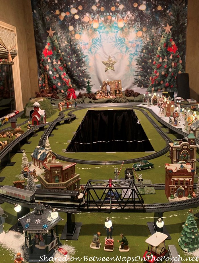 Christmas train set with clearance village