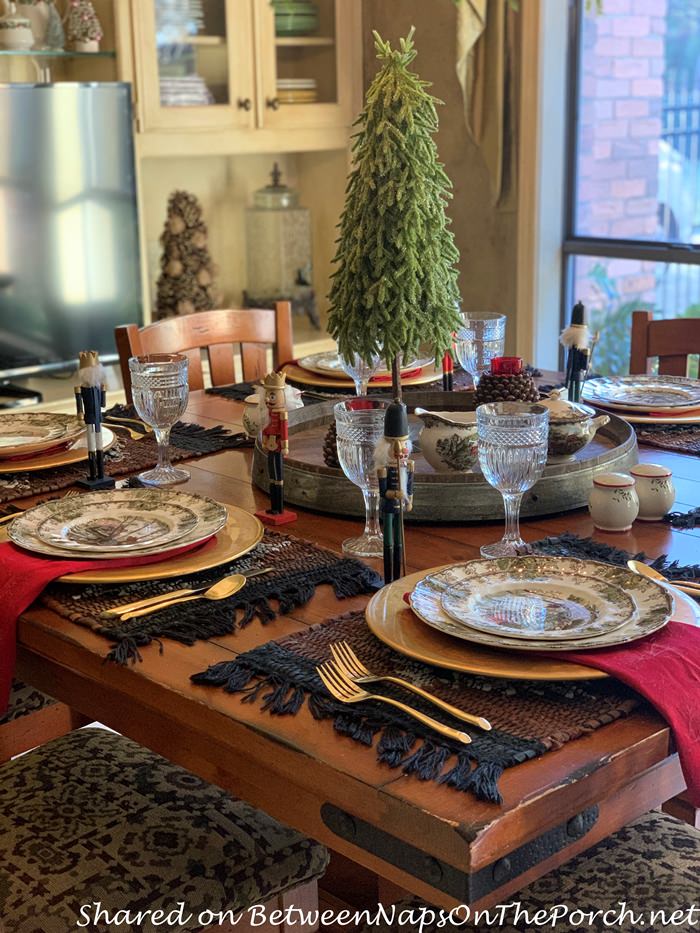 A Cozy Christmas Table Setting Dressed with a Johnson Brothers China ...