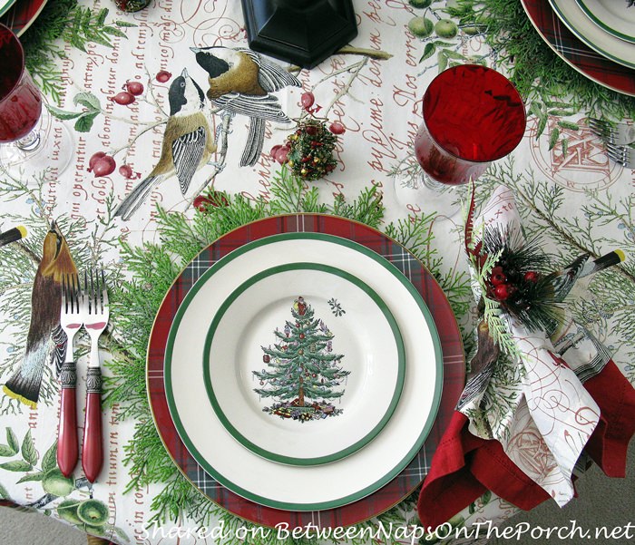 Spode Christmas Tree in a Christmas Tablescape