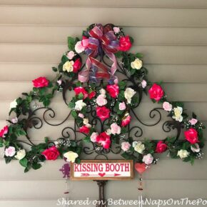 Kissing Booth Sign, Roses and Greenery
