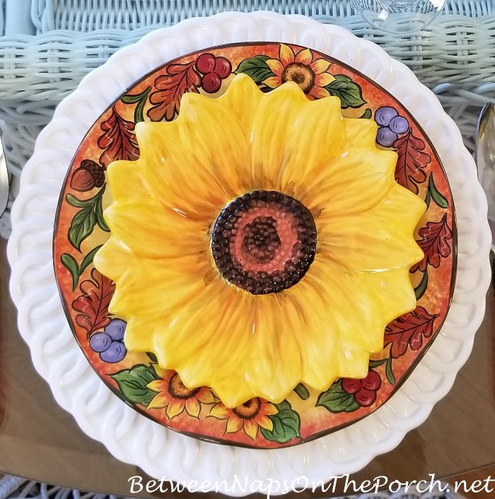 Maxcera Hand Painted Sunflower Salad Plates