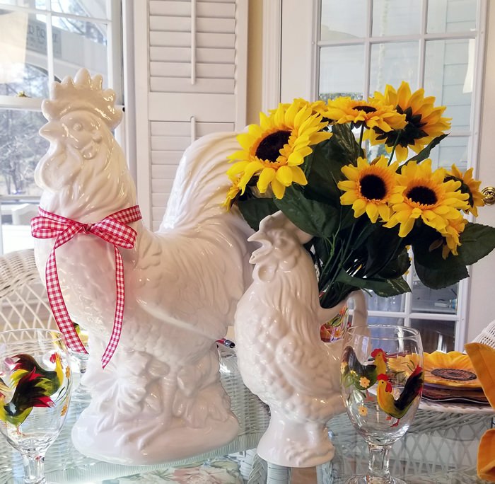 Rooster Sunflower Centerpiece