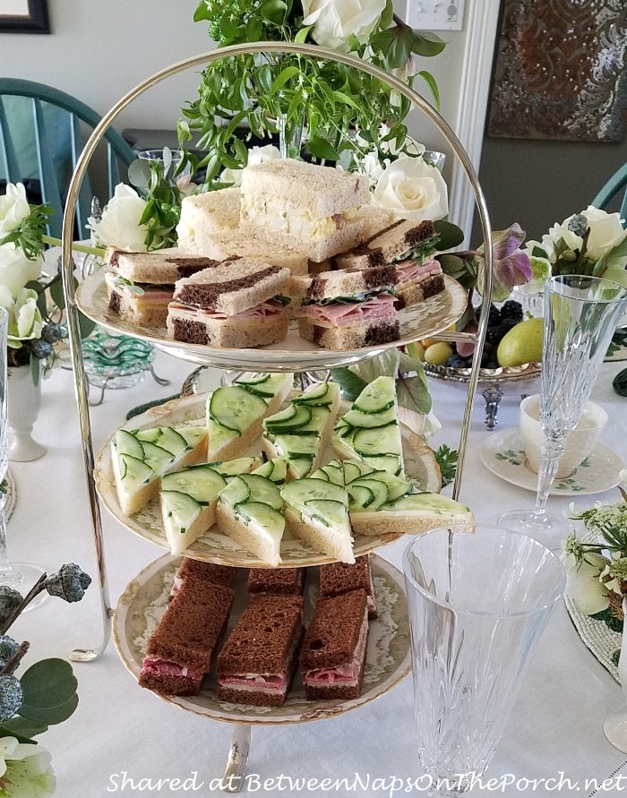 Cucumber & Cream Cheese Sandwiches, Smoked Salmon, Egg Salad, Tea Party Food