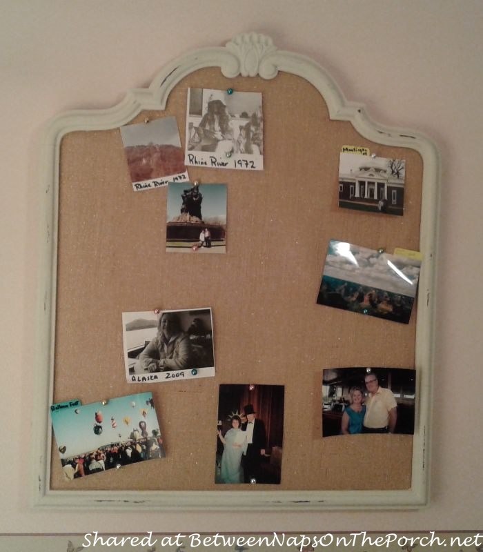 Photo Memory Board Made from Old Mirror