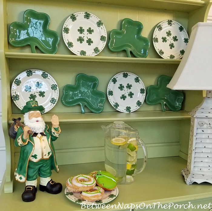 Shamrock Plates, St. Patrick's Day Hutch