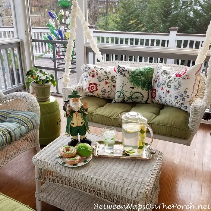 St. Patrick's Day Screened Porch, Porch Swing