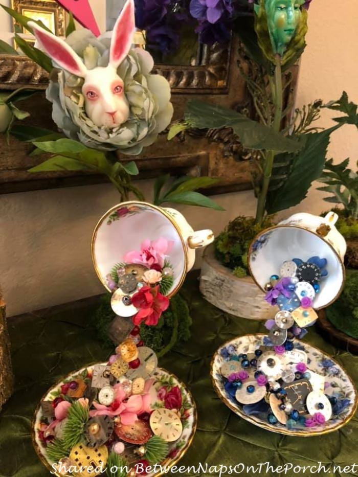 A Whimsical Alice in Wonderland Table Setting Featuring Singing-Talking  Flowers from the Garden – Between Naps on the Porch