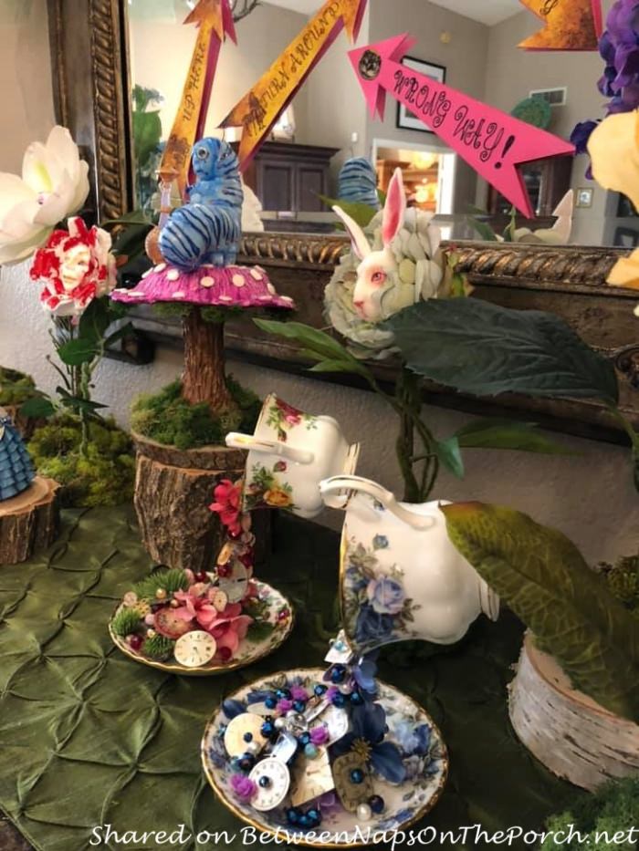 A Whimsical Alice in Wonderland Table Setting Featuring Singing-Talking  Flowers from the Garden – Between Naps on the Porch