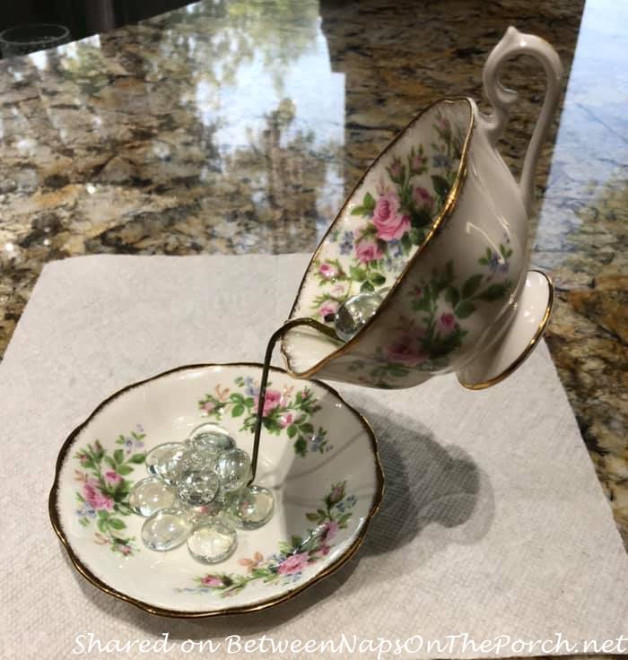 How to Make a Floating Teacup Centerpiece - Debbee's Buzz