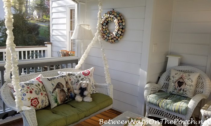 Spring Porch Decorated for Easter