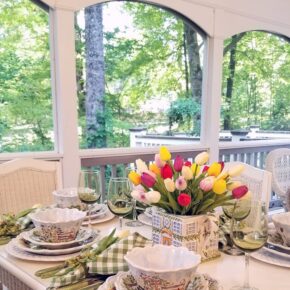Spring Table with Tulips