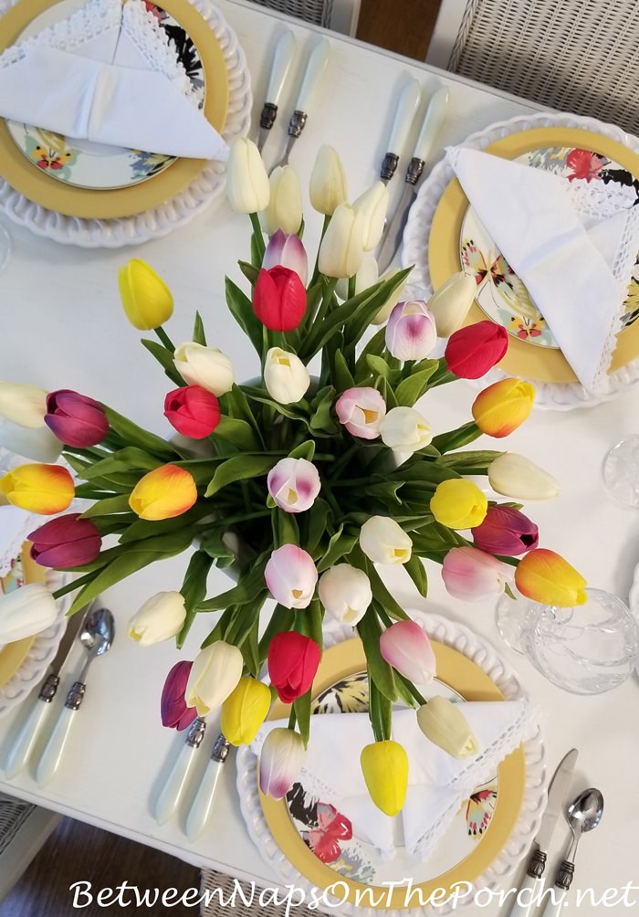 Tulip Centerpiece for Spring Table