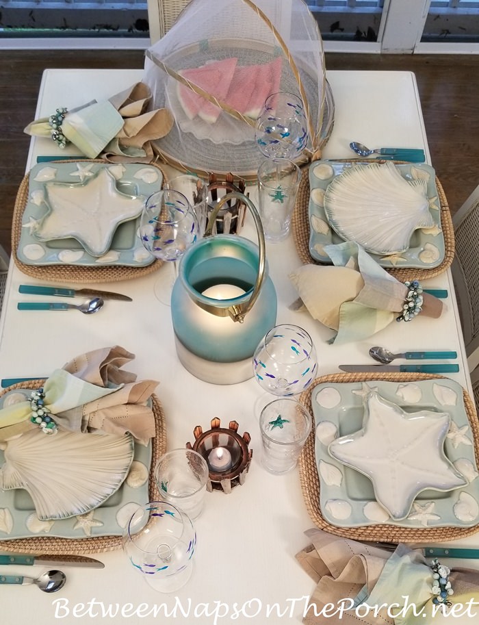 Beachy Table with Shell and Starfish Plates