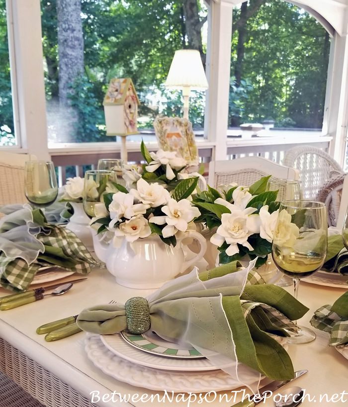 Beaded Napkin Rings in Spring Table Setting