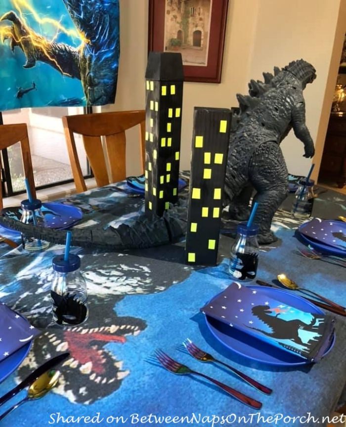 Godzilla Themed Table, Great for Party