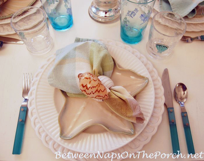 Aqua Flatware in Beach-Themed Table Settings